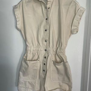 Zara beige jumpsuit-XS